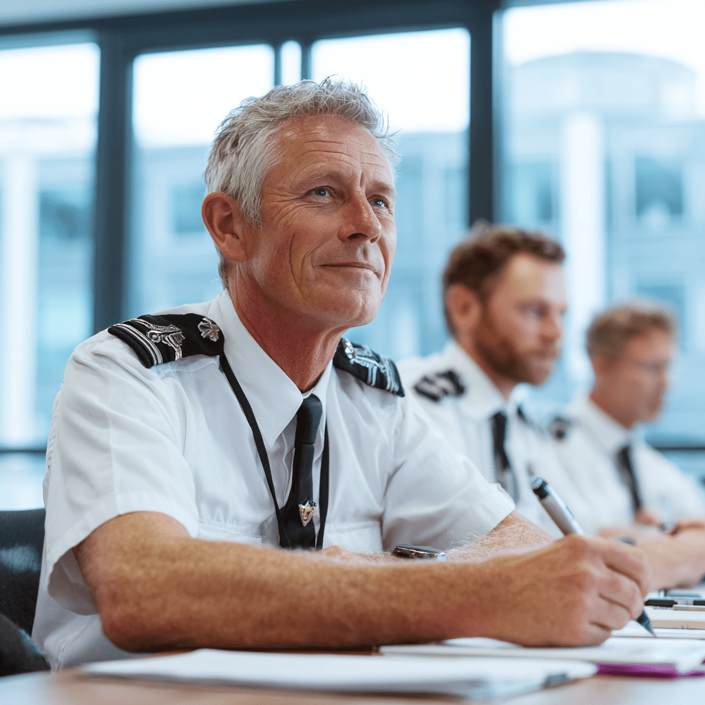 Senior officers in a command briefing